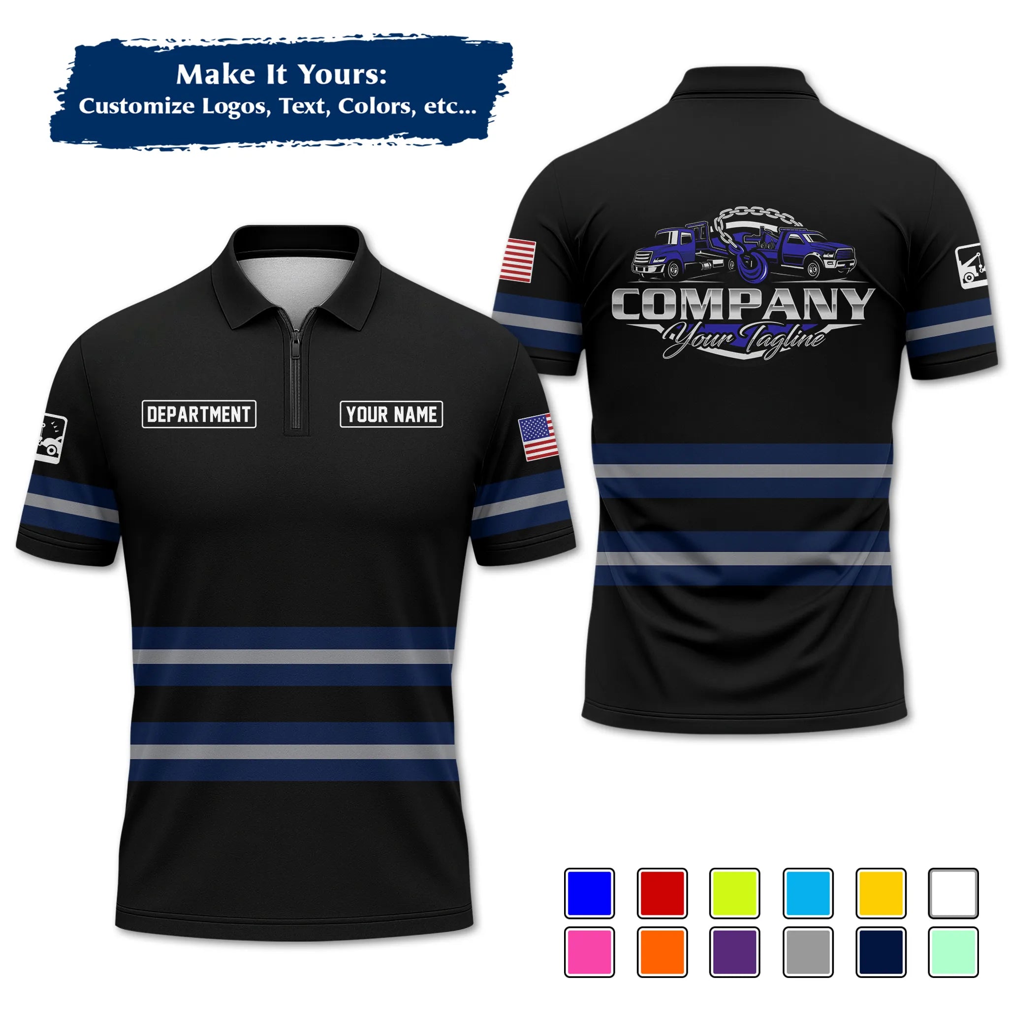 Custom Logo Trucker Apparel, Bulk Order Available, Personalized Gift for Trucking Business TRD11