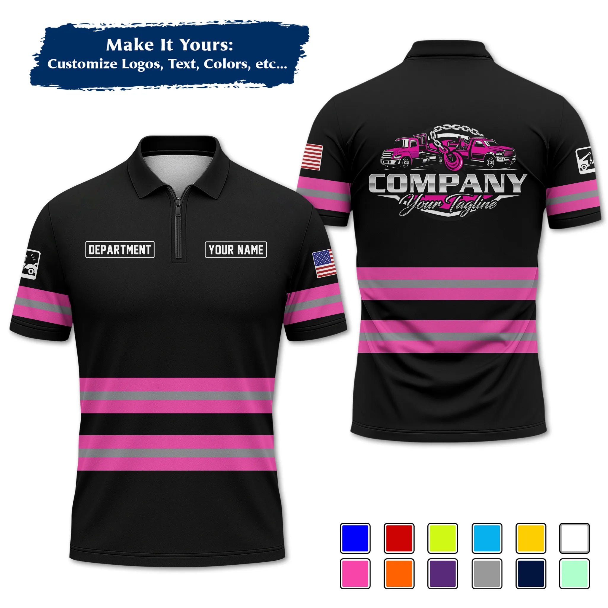 Custom Logo Trucker Apparel, Bulk Order Available, Personalized Gift for Trucking Business TRD11