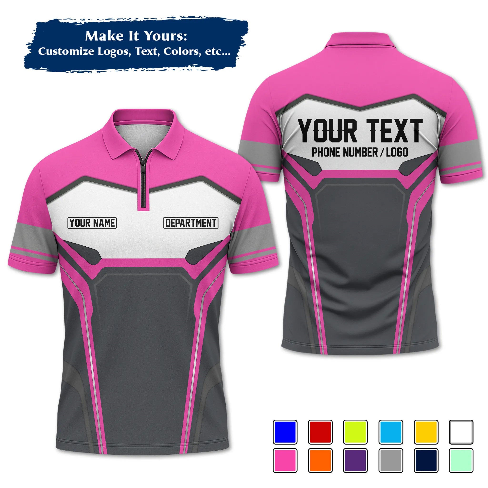 Custom Work Shirt & Uniform – Personalized with Company Logo, Name & Contact Inf UNF15
