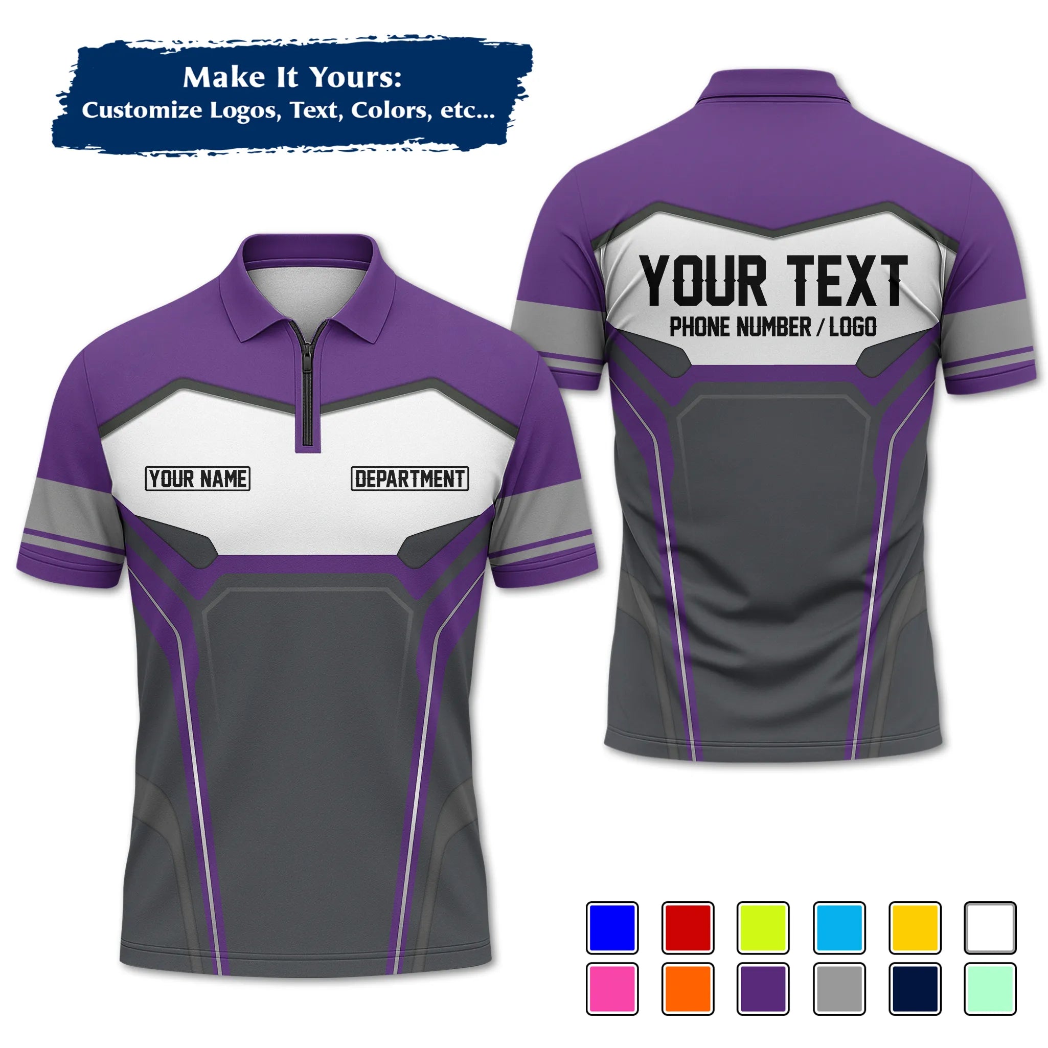 Custom Work Shirt & Uniform – Personalized with Company Logo, Name & Contact Inf UNF15