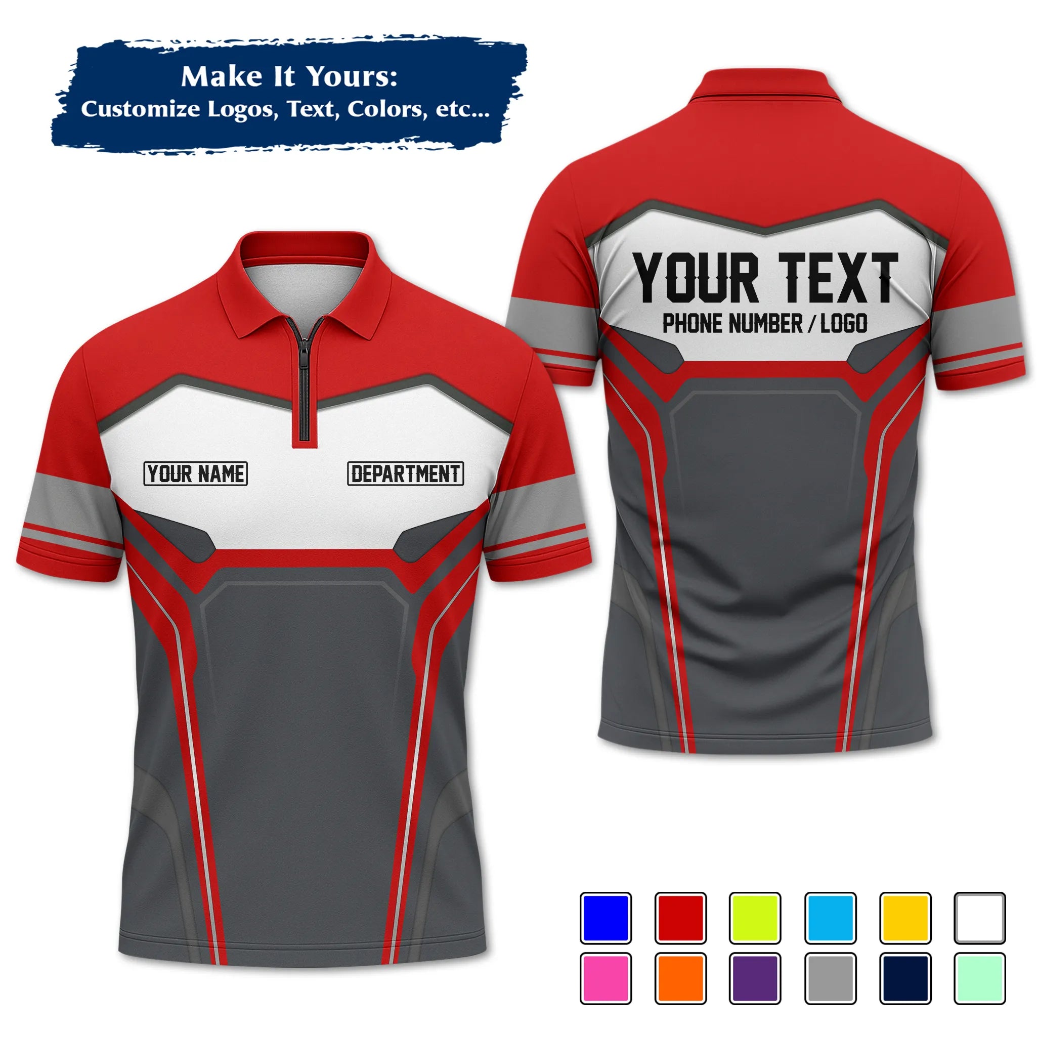 Custom Work Shirt & Uniform – Personalized with Company Logo, Name & Contact Inf UNF15