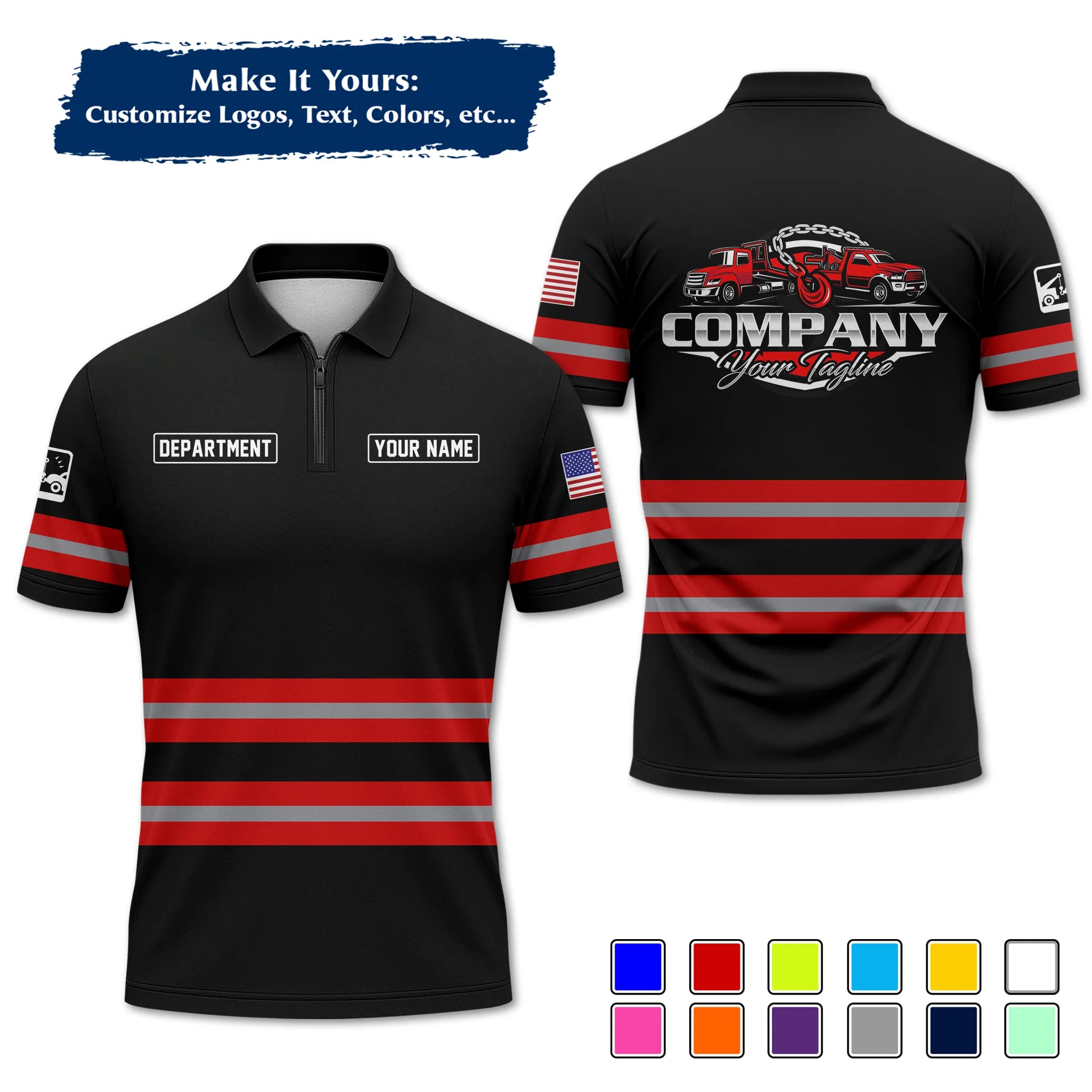 Custom Logo Trucker Apparel, Bulk Order Available, Personalized Gift for Trucking Business TRD11