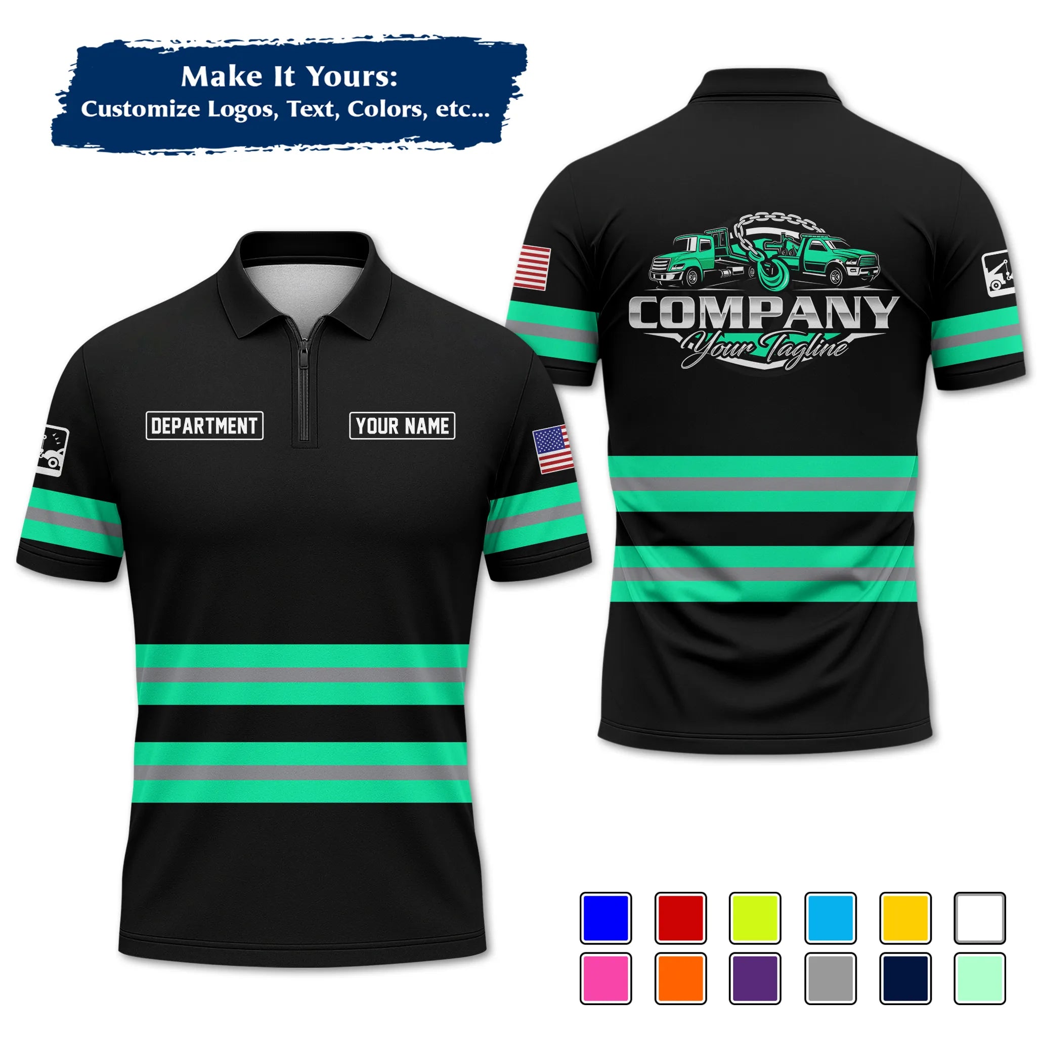 Custom Logo Trucker Apparel, Bulk Order Available, Personalized Gift for Trucking Business TRD11