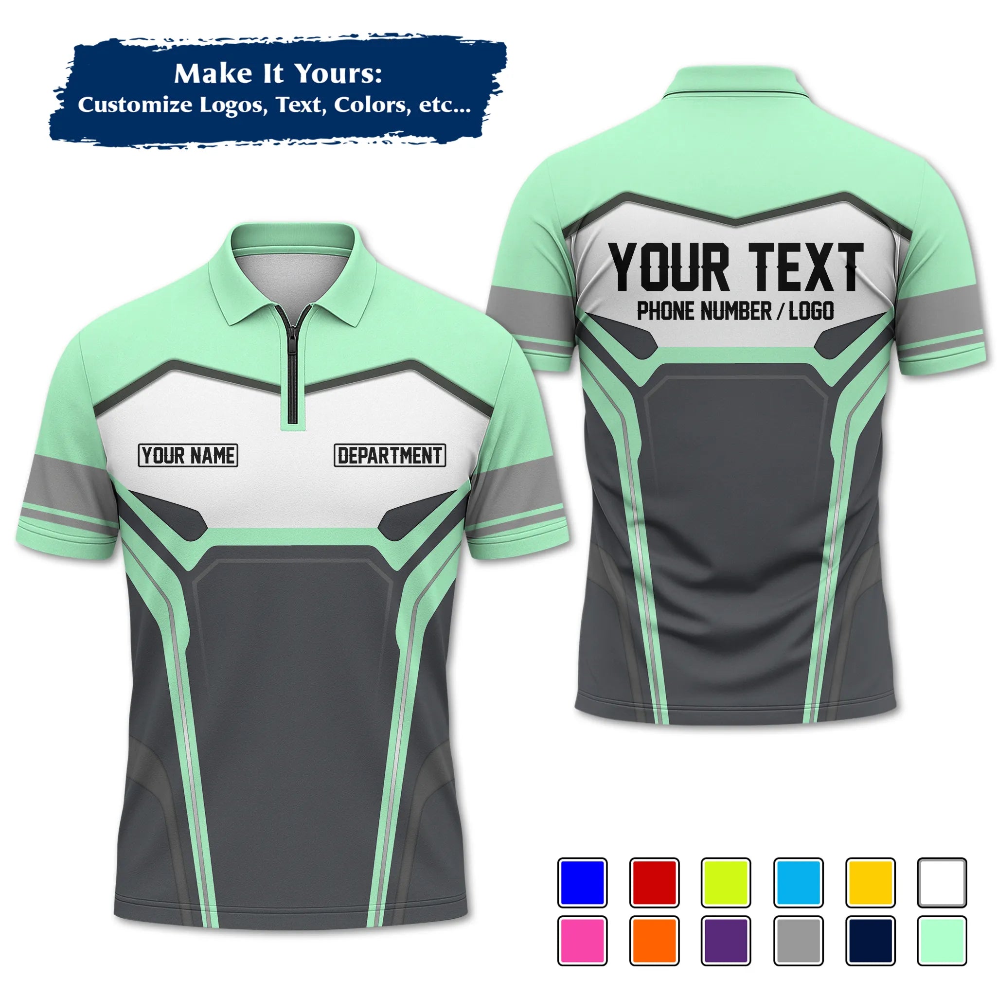 Custom Work Shirt & Uniform – Personalized with Company Logo, Name & Contact Inf UNF15