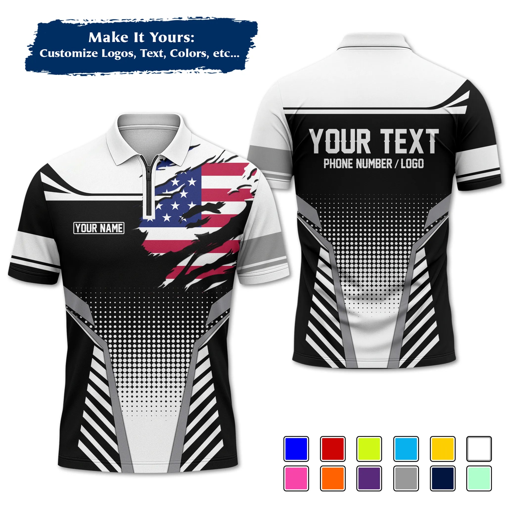 Custom Work Shirt & Uniform – Personalized with Company Logo, Name & Contact Inf UNF14