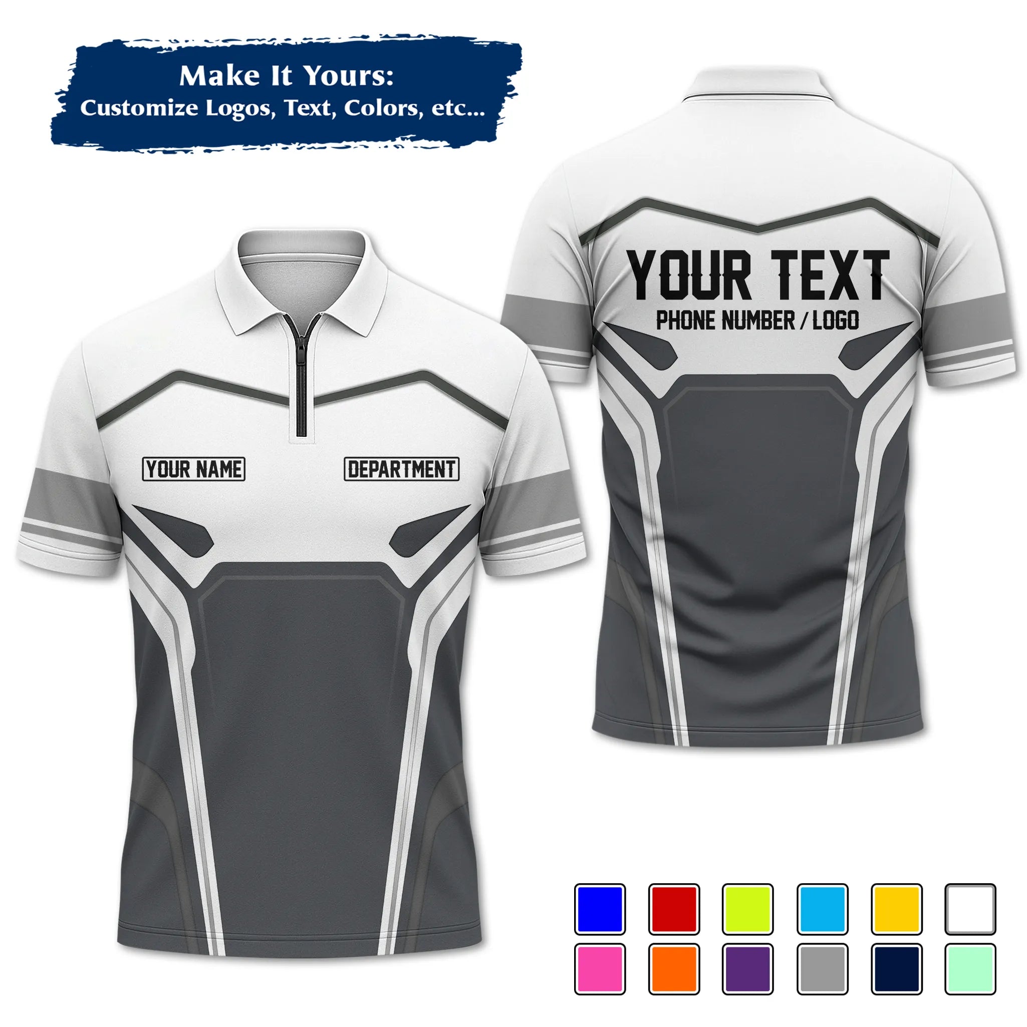 Custom Work Shirt & Uniform – Personalized with Company Logo, Name & Contact Inf UNF15