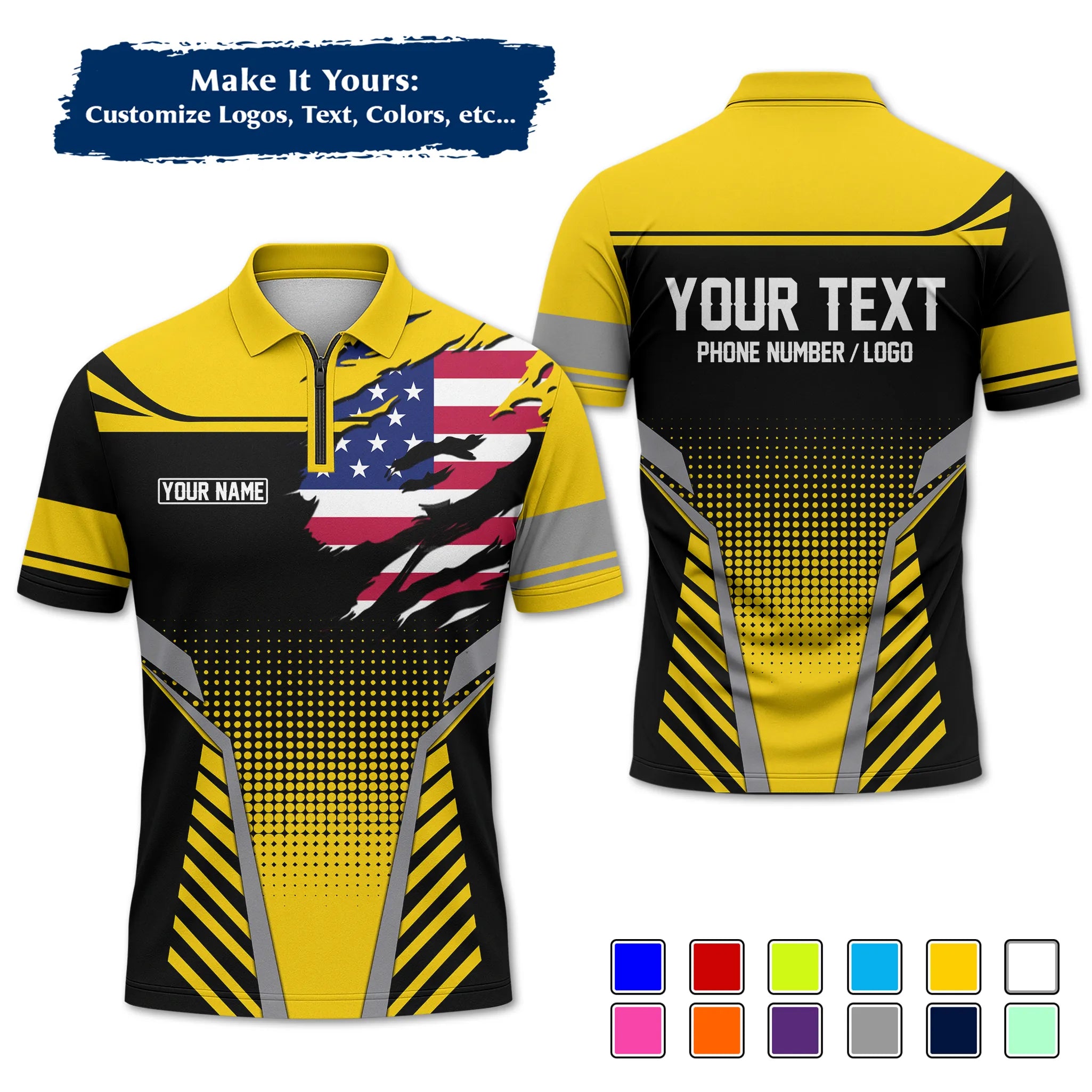 Custom Work Shirt & Uniform – Personalized with Company Logo, Name & Contact Inf UNF14