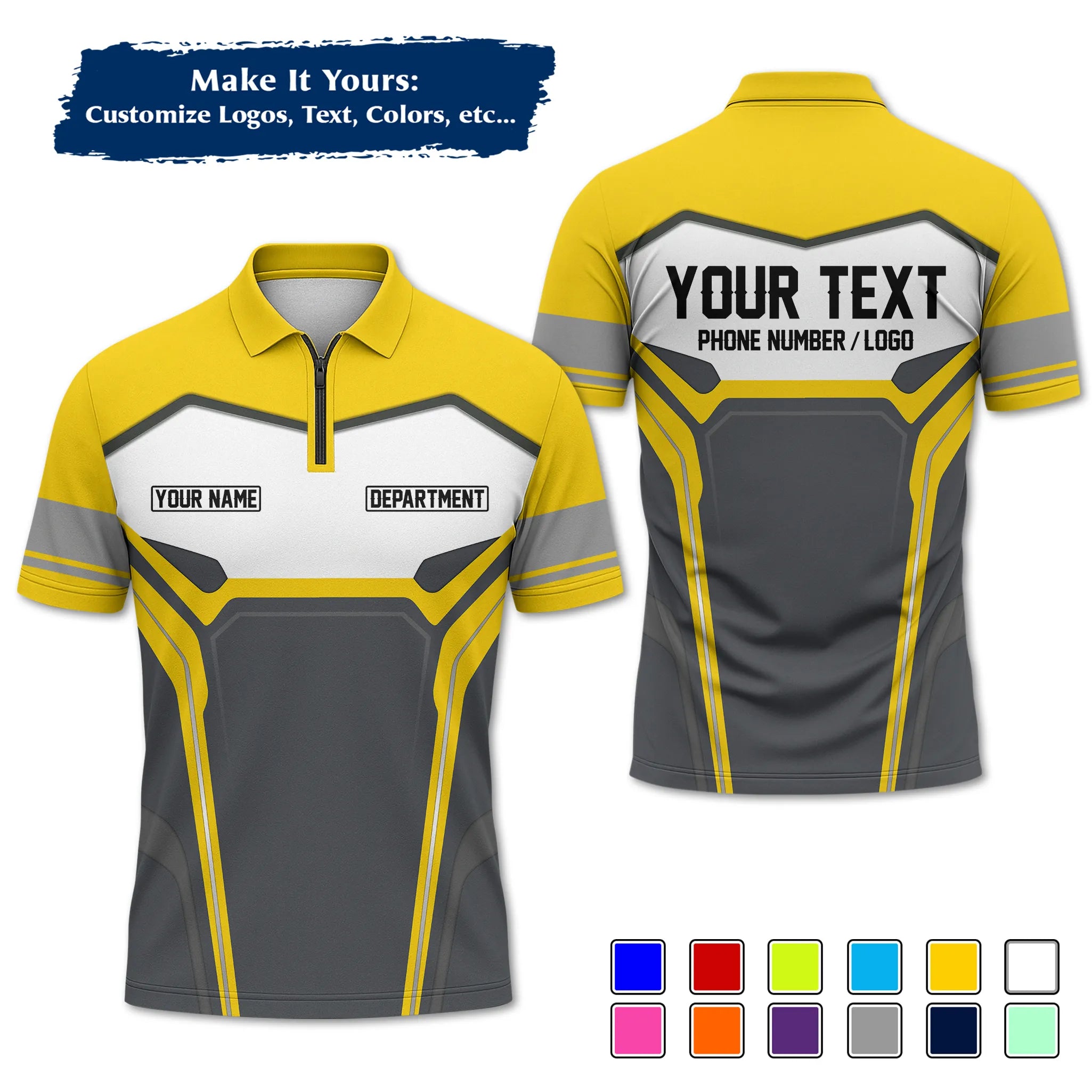 Custom Work Shirt & Uniform – Personalized with Company Logo, Name & Contact Inf UNF15